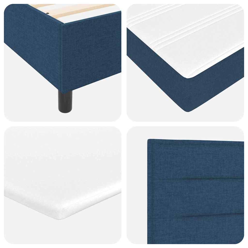 Box spring seng med pude med hovedgærde Blå 190 x 90 cm Stof