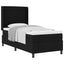 Box spring seng med pude med hovedgærde Sort 200 x 90 cm Stof