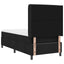 Box spring seng med pude med hovedgærde Sort 200 x 90 cm Stof