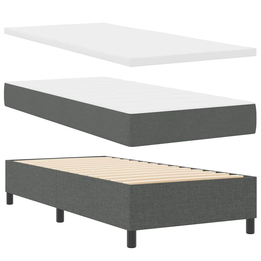 Box spring seng med pude Mørkegrå 200 x 100 cm Stof