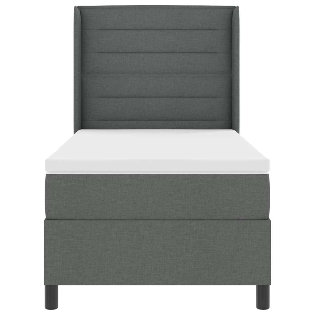 Box spring seng med pude Mørkegrå 200 x 100 cm Stof