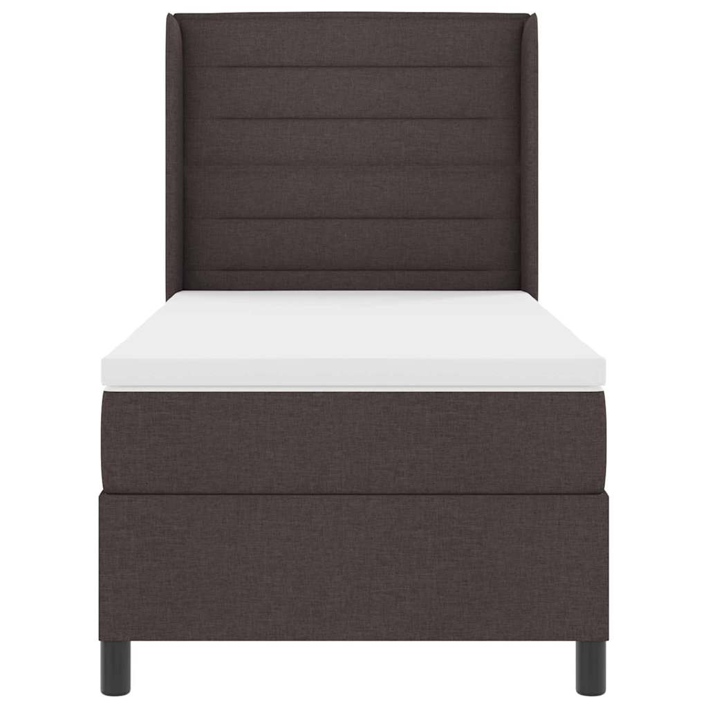 Box spring seng med madras Mørk Brun 200 x 100 cm Stof