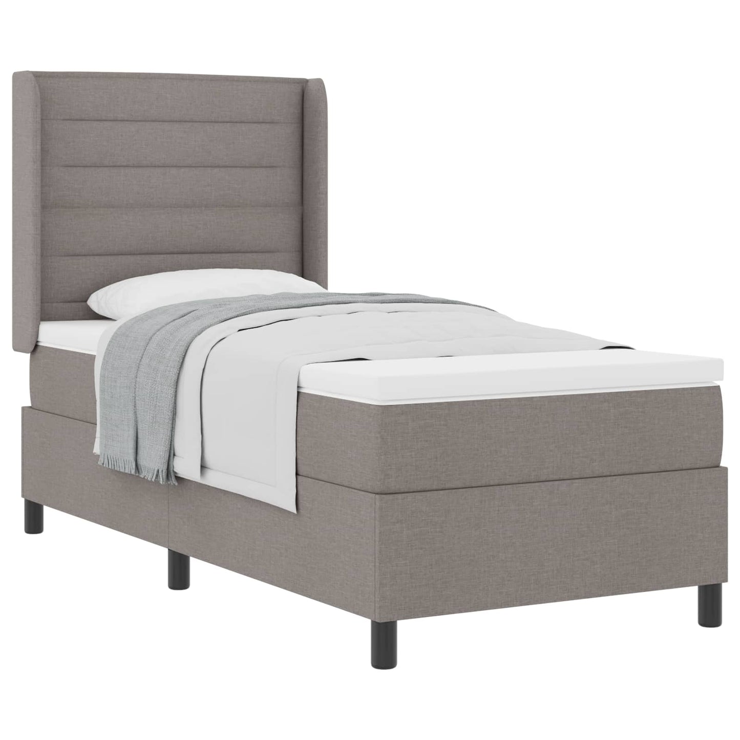 Box spring seng med madras Gråbrun 200 x 100 cm Stof