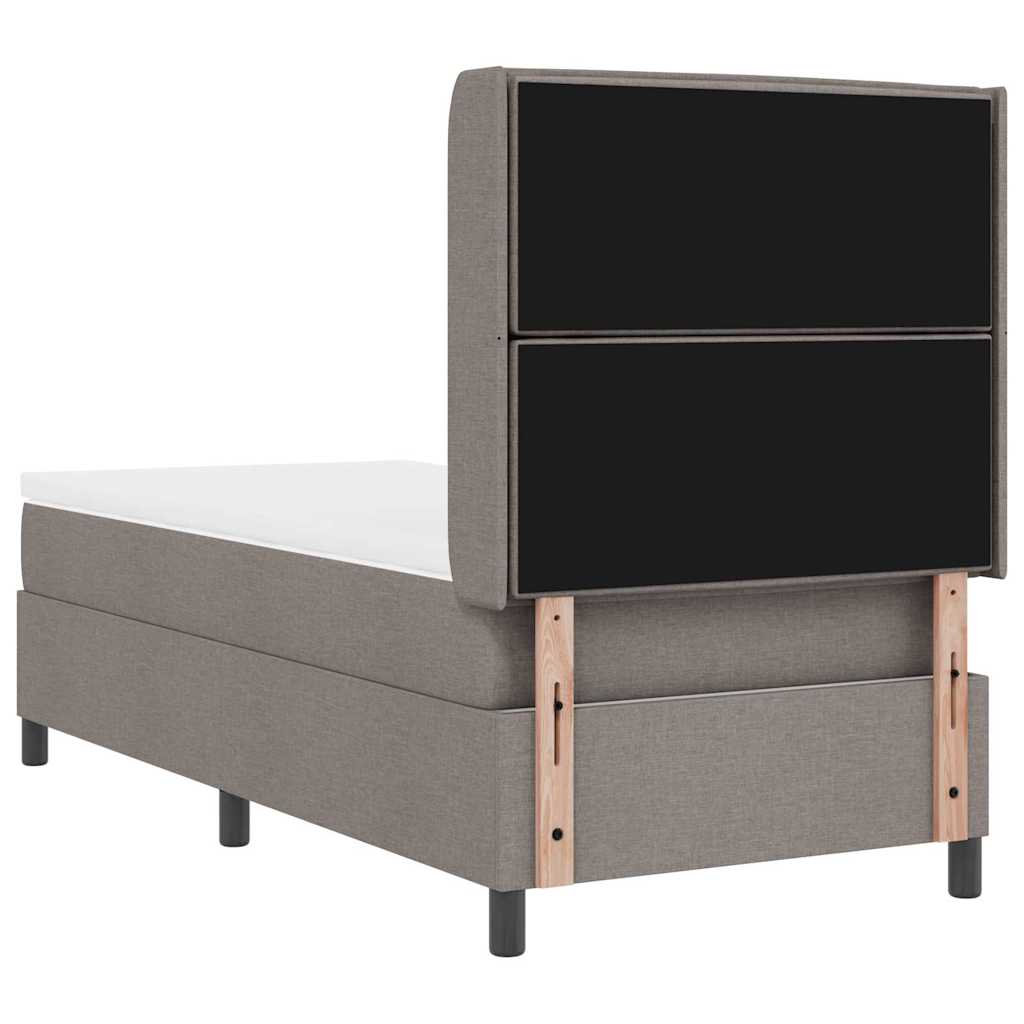 Box spring seng med madras Gråbrun 200 x 100 cm Stof