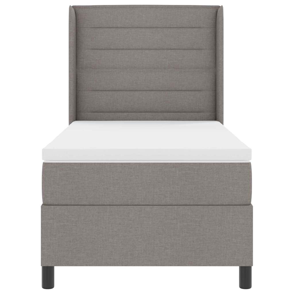 Box spring seng med madras Gråbrun 200 x 100 cm Stof