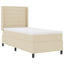 Box spring seng med madras Creme 200 x 100 cm Stof