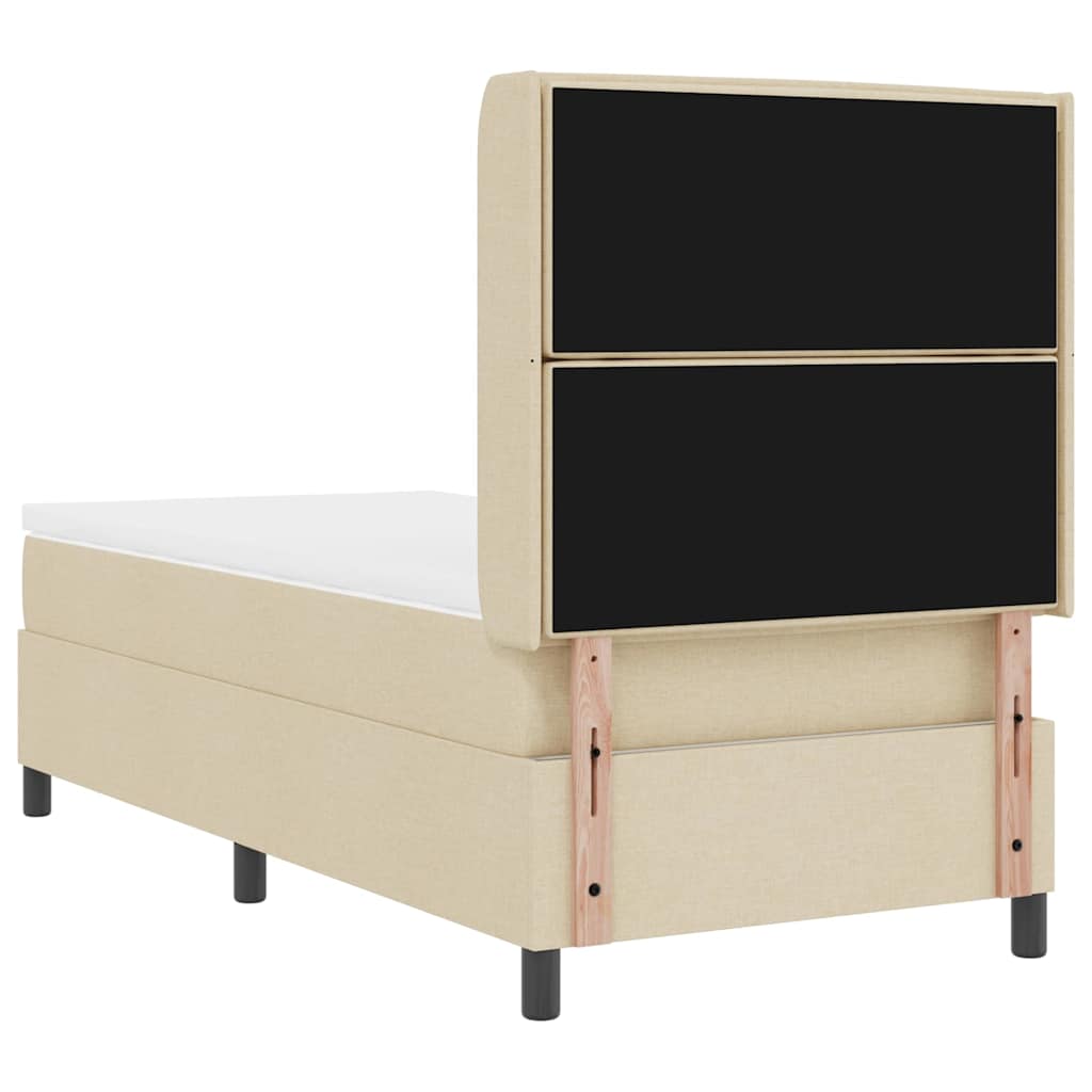 Box spring seng med madras Creme 200 x 100 cm Stof