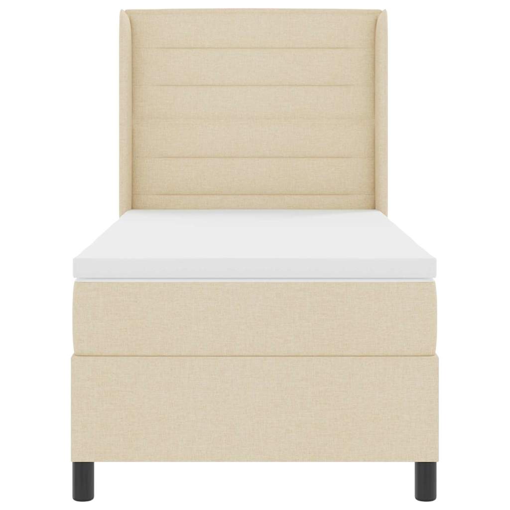 Box spring seng med madras Creme 200 x 100 cm Stof
