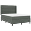 Box spring seng med pude Mørkegrå 190 x 140 cm Stof