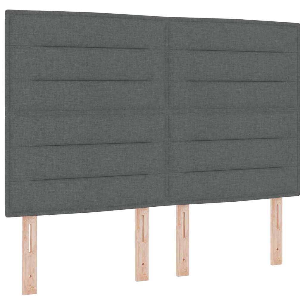 Box spring seng med pude Mørkegrå 190 x 140 cm Stof