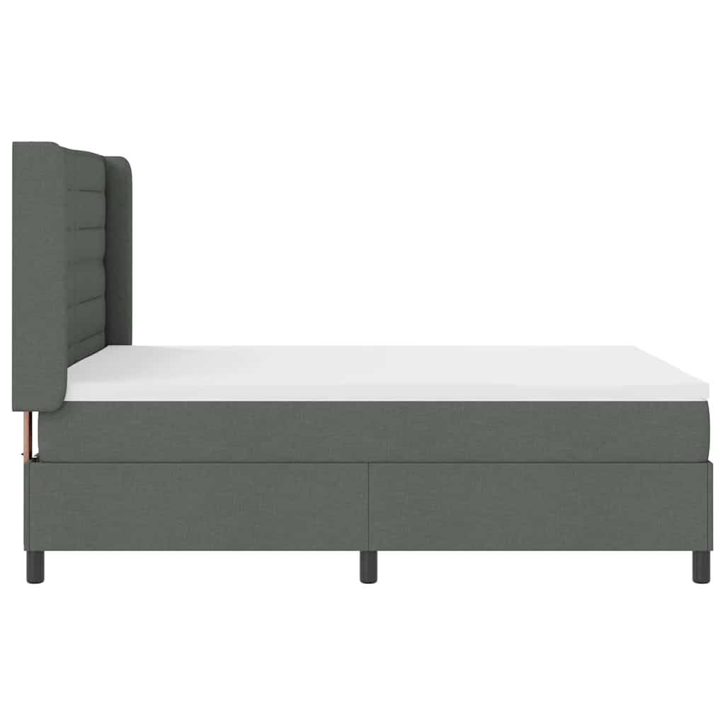 Box spring seng med pude Mørkegrå 190 x 140 cm Stof