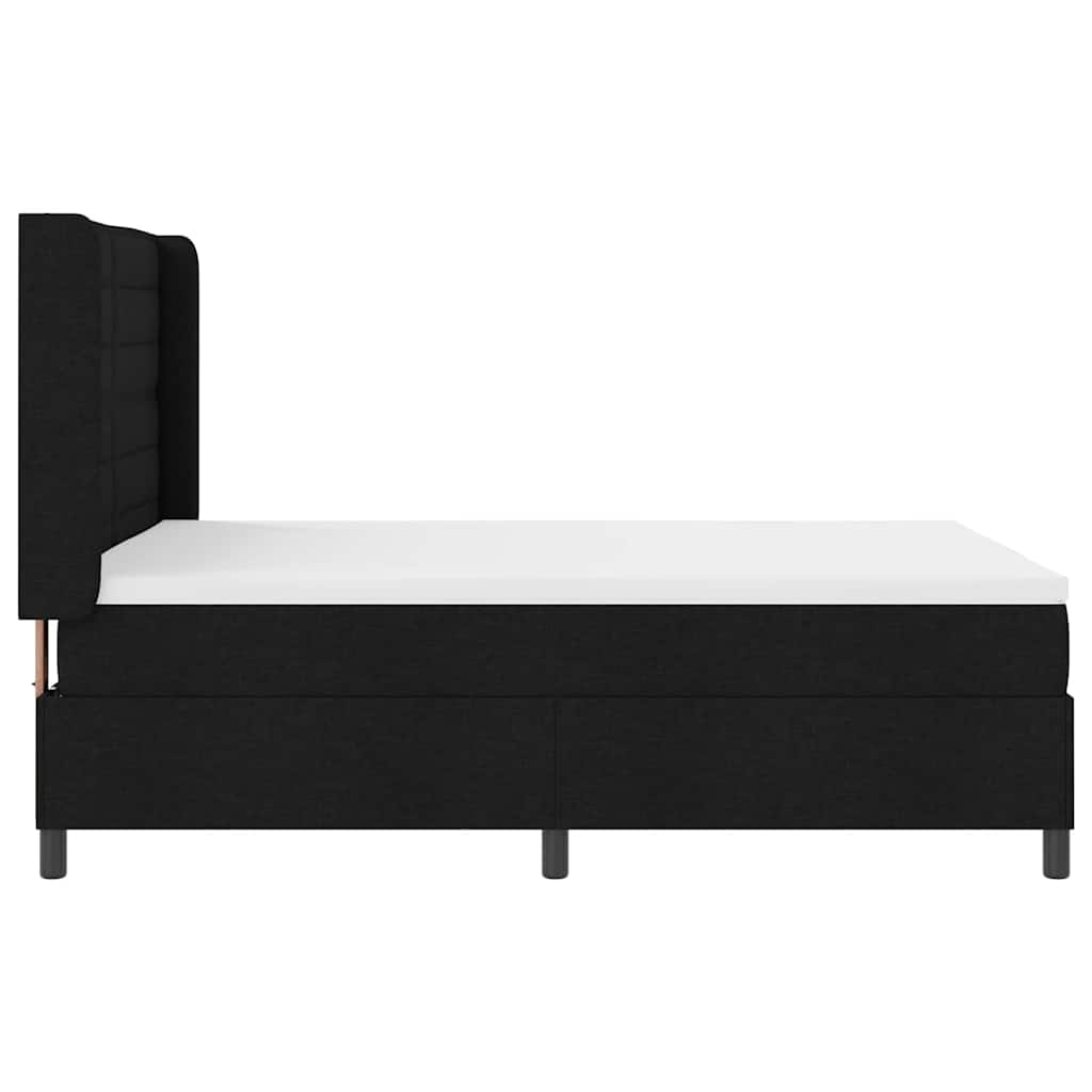 Box spring seng med pude med hovedgærde Sort 190 x 140 cm Stof