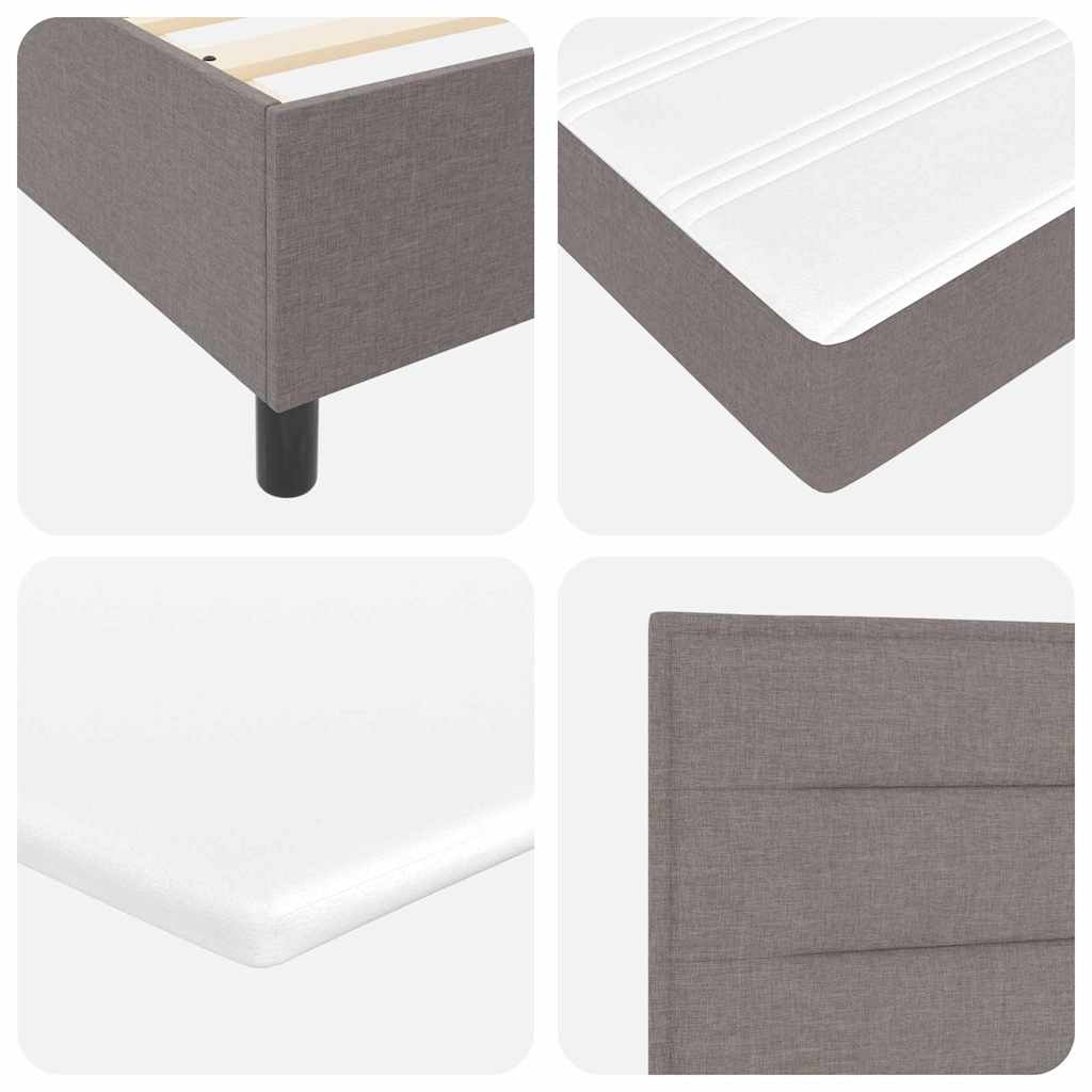 Box spring seng med pude Gråbrun 190 x 140 cm Stof