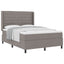 Box spring seng med pude Gråbrun 190 x 140 cm Stof