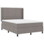 Box spring seng med madras Gråbrun 190 x 140 cm Stof