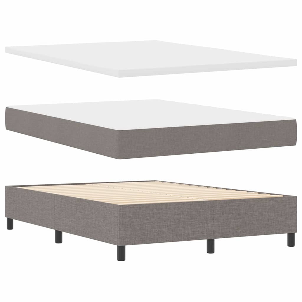 Box spring seng med pude Gråbrun 190 x 140 cm Stof
