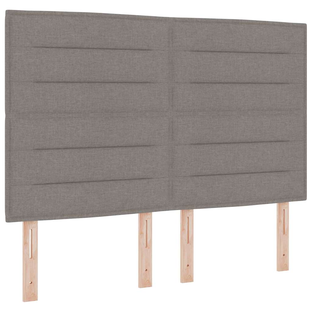 Box spring seng med pude Gråbrun 190 x 140 cm Stof