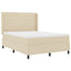 Box spring seng med pude med hovedgærde Creme 190 x 140 cm Stof