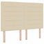 Box spring seng med pude med hovedgærde Creme 190 x 140 cm Stof