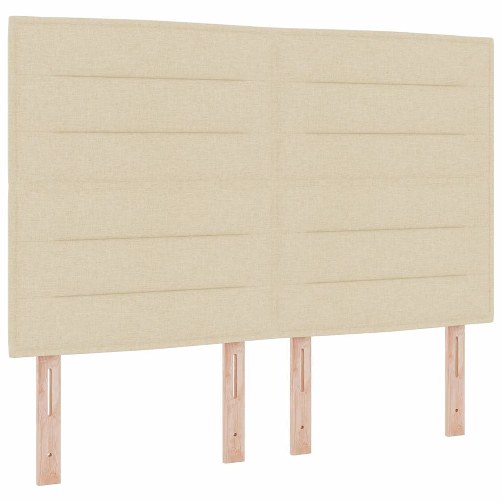 Box spring seng med pude med hovedgærde Creme 190 x 140 cm Stof