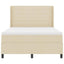 Box spring seng med pude med hovedgærde Creme 190 x 140 cm Stof