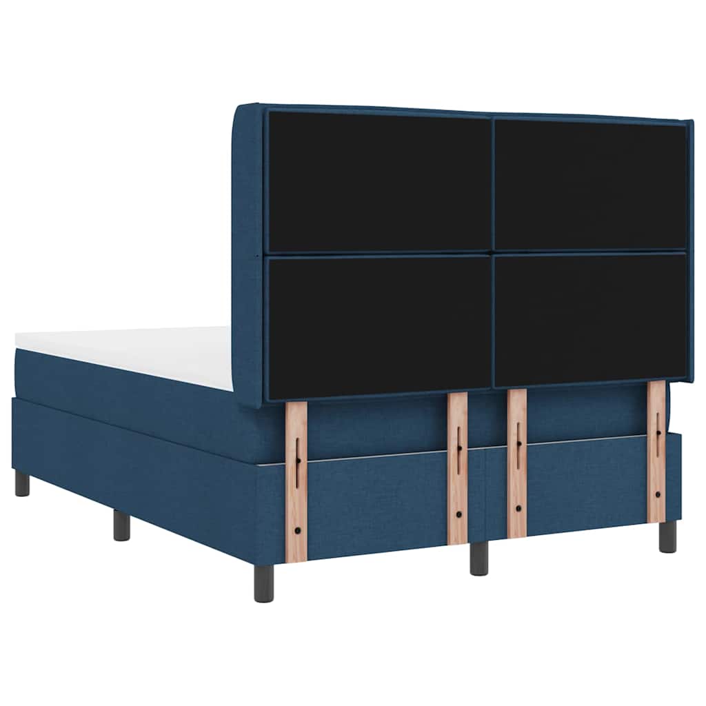 Box spring seng med pude med hovedgærde Blå 190 x 140 cm Stof