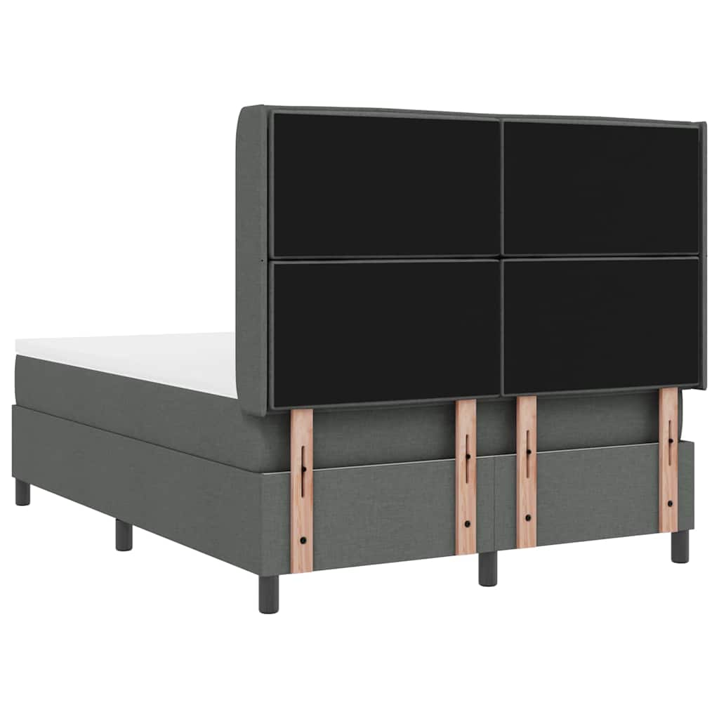 Box spring seng med pude Mørkegrå 200 x 140 cm Stof