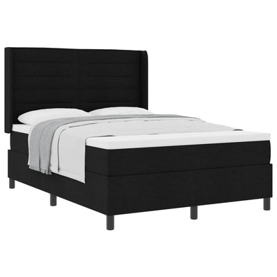 Box spring seng med madras Sort 200 x 140 cm Stof