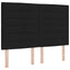 Box spring seng med pude med hovedgærde Sort 200 x 140 cm Stof