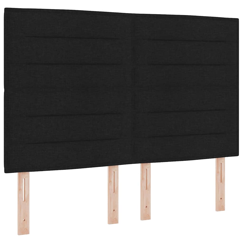 Box spring seng med pude med hovedgærde Sort 200 x 140 cm Stof