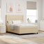 Box spring seng med madras Creme 200 x 140 cm Stof