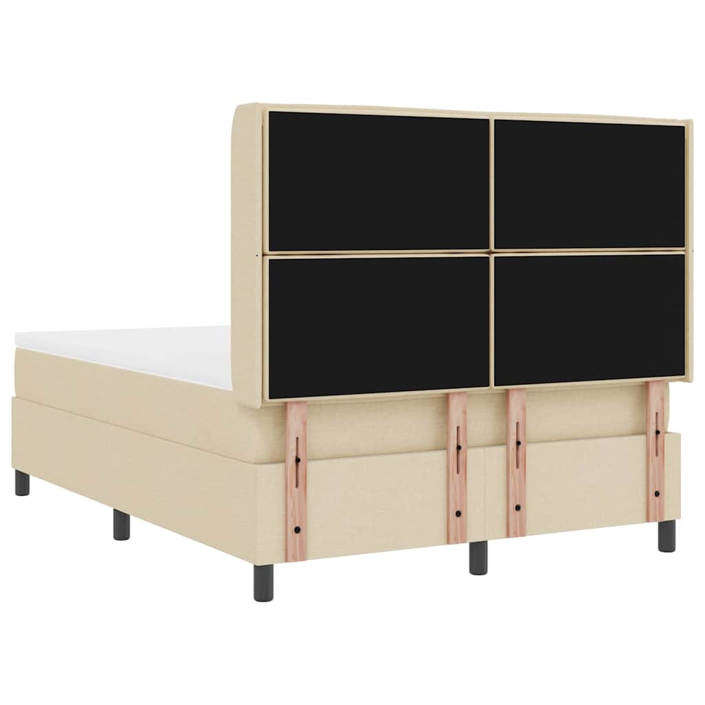Box spring seng med pude med hovedgærde Creme 200 x 140 cm Stof