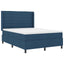 Box spring seng med pude med hovedgærde Blå 200 x 140 cm Stof