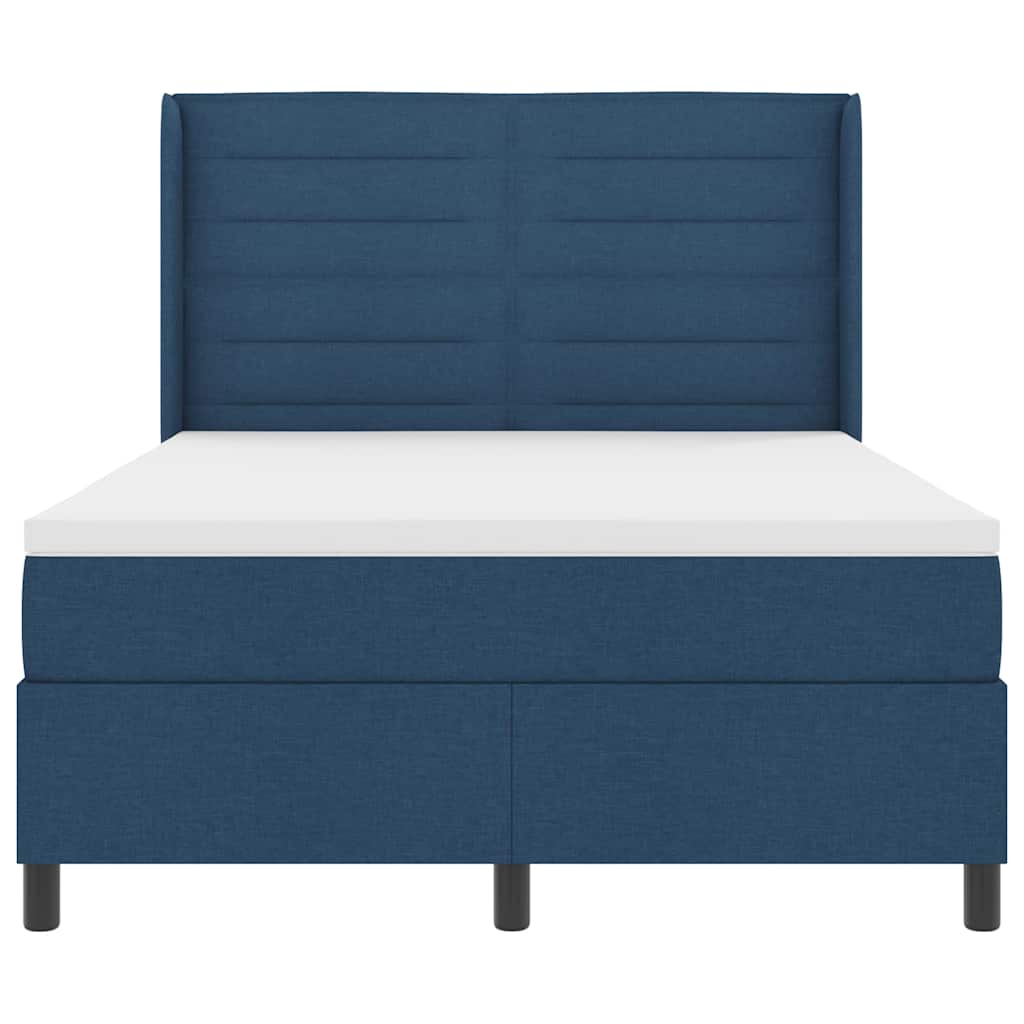 Box spring seng med pude med hovedgærde Blå 200 x 140 cm Stof