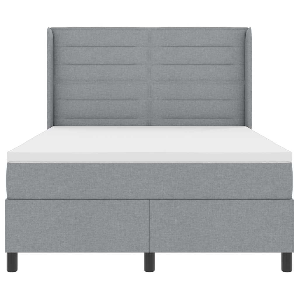 Box spring seng med pude Lysegrå 200 x 160 cm Stof