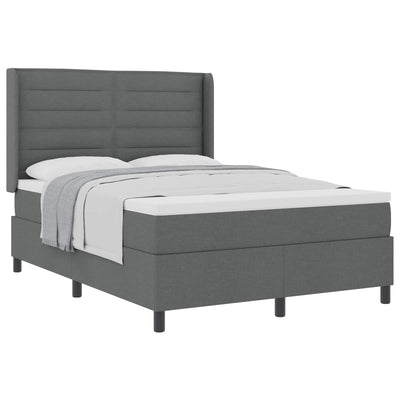 Box spring seng med madras Mørkegrå 200 x 160 cm Stof