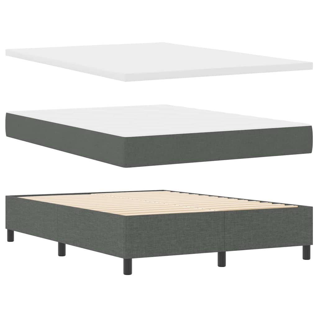 Box spring seng med pude Mørkegrå 200 x 160 cm Stof