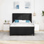 Box spring seng med pude med hovedgærde Sort 200 x 160 cm Stof