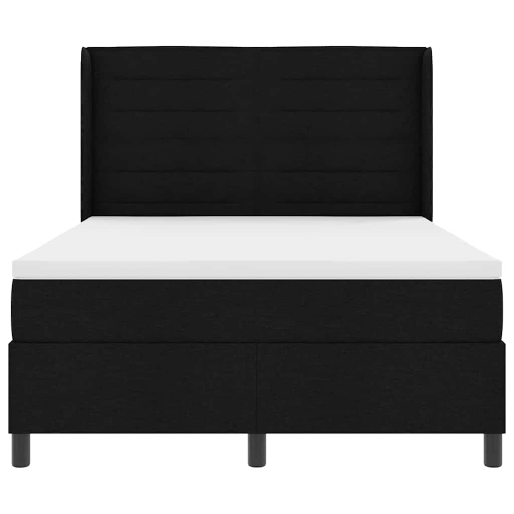 Box spring seng med pude med hovedgærde Sort 200 x 160 cm Stof