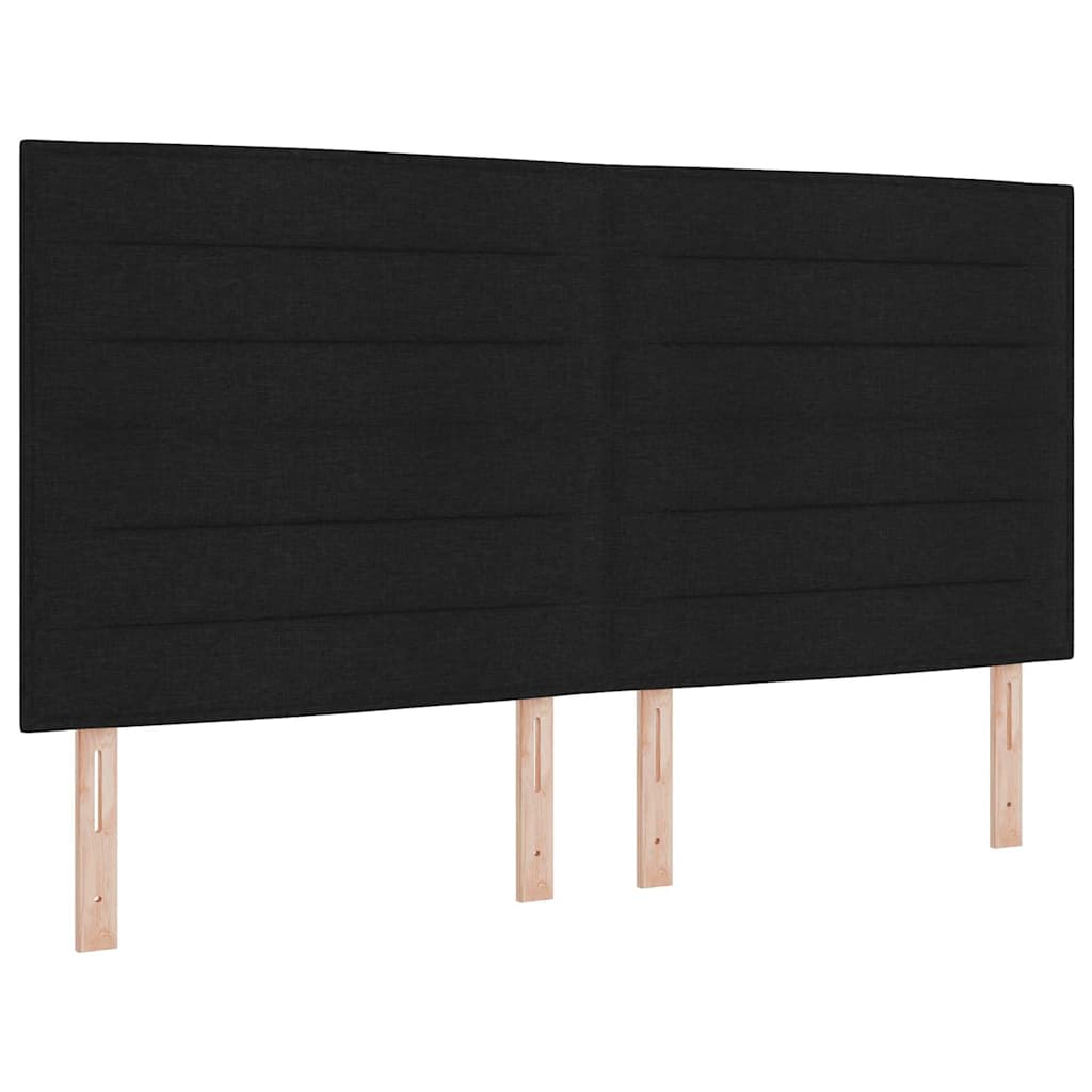 Box spring seng med pude med hovedgærde Sort 200 x 180 cm Stof