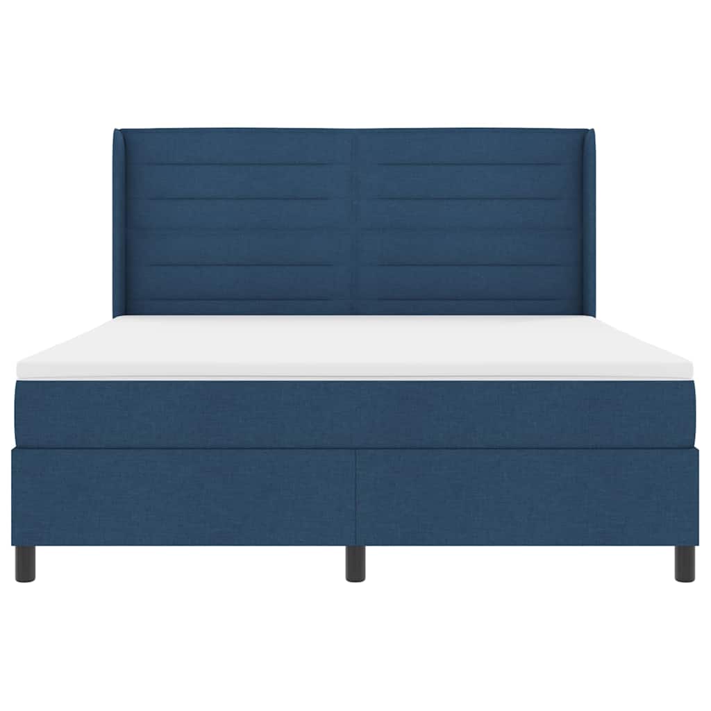 Box spring seng med pude med hovedgærde Blå 200 x 180 cm Stof