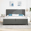 Box spring seng med madras Mørkegrå 200 x 200 cm Stof