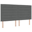Box spring seng med madras Mørkegrå 200 x 200 cm Stof