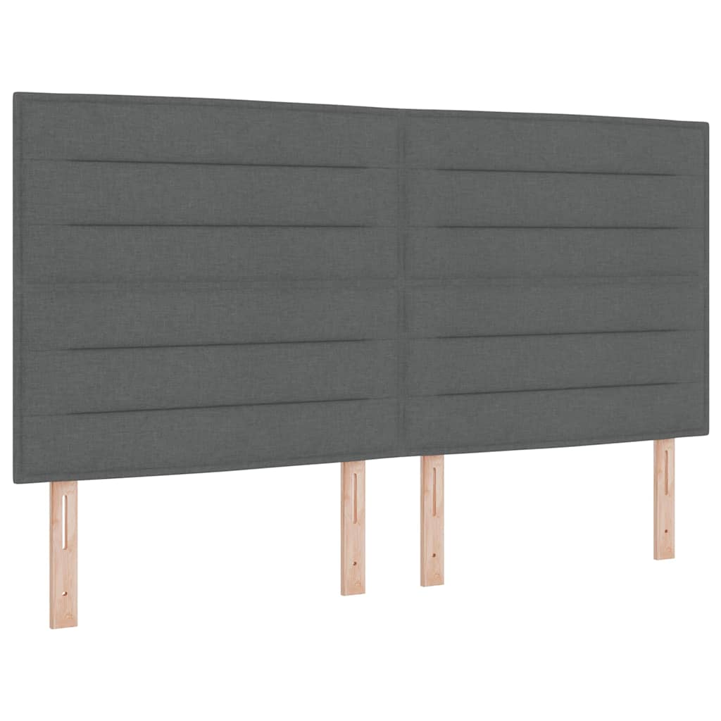 Box spring seng med pude Mørkegrå 200 x 200 cm Stof
