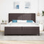 Box spring seng med madras Mørk Brun 200 x 200 cm Stof