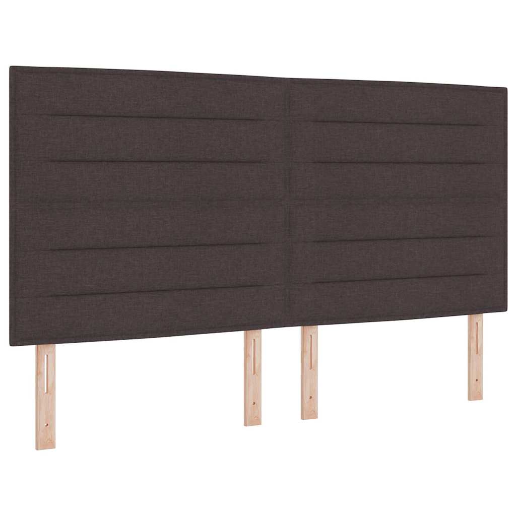 Box spring seng med madras Mørk Brun 200 x 200 cm Stof