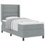Box spring seng med pude Lysegrå 200 x 80 cm Stof