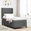 Box spring seng med pude Mørkegrå 200 x 80 cm Stof