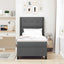 Box spring seng med pude Mørkegrå 200 x 80 cm Stof