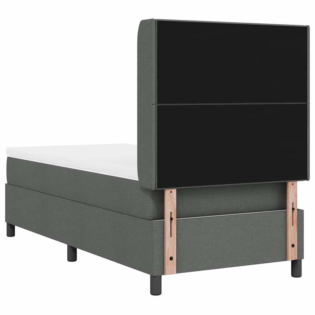 Box spring seng med pude Mørkegrå 200 x 80 cm Stof
